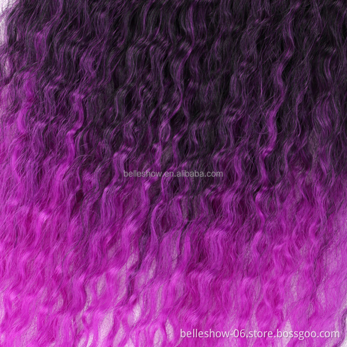 Crochet Hair Afro Kinky Curly Synthetic Ombre Crochet Braiding Hair Extensions Afro Curly hair
